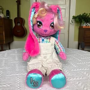 Build‑A‑Bear Honey Girls Risa Rock Star Bunny Plush 21" + Vintage FAO Overalls